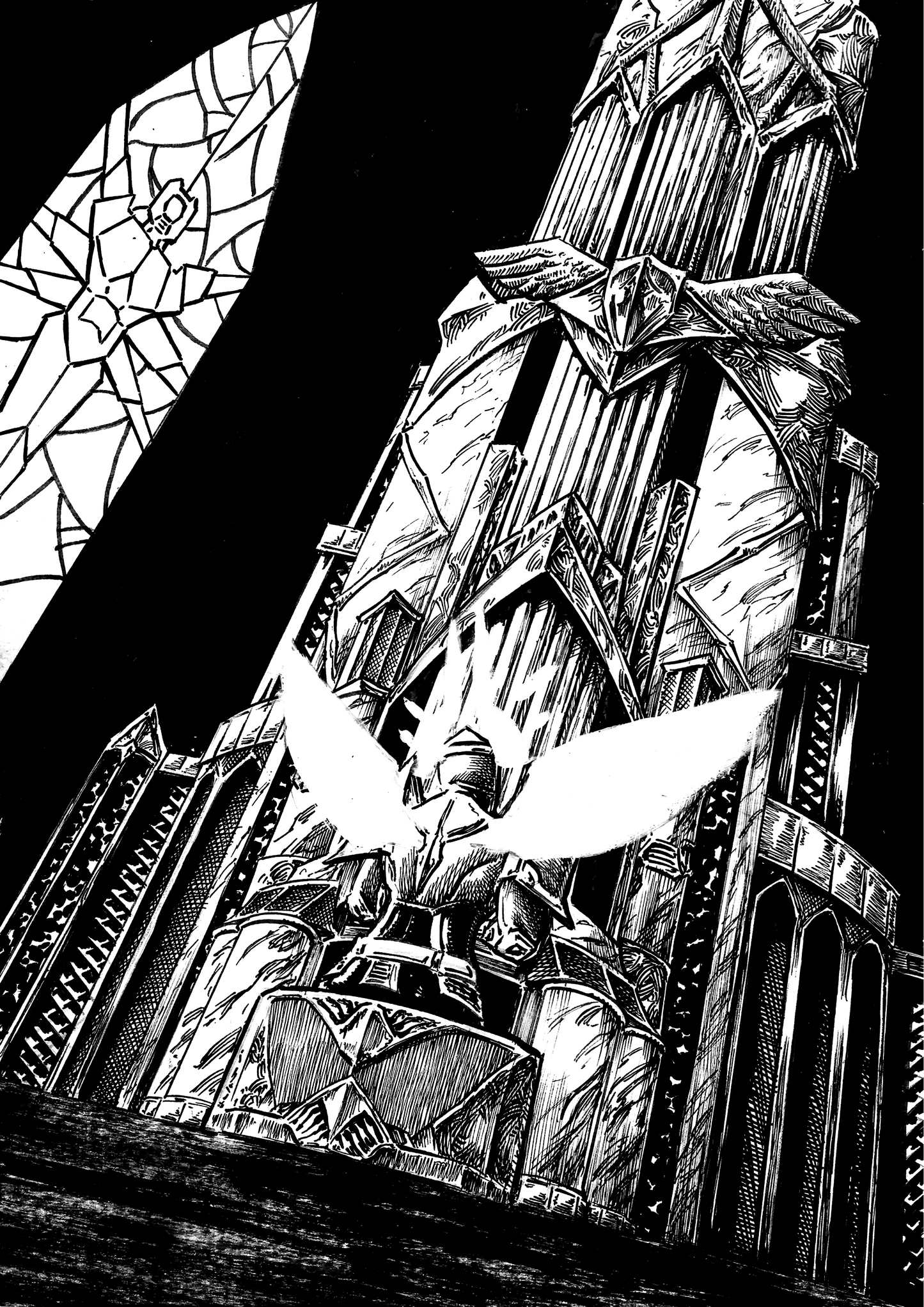 Judge of Hell Black and White Print