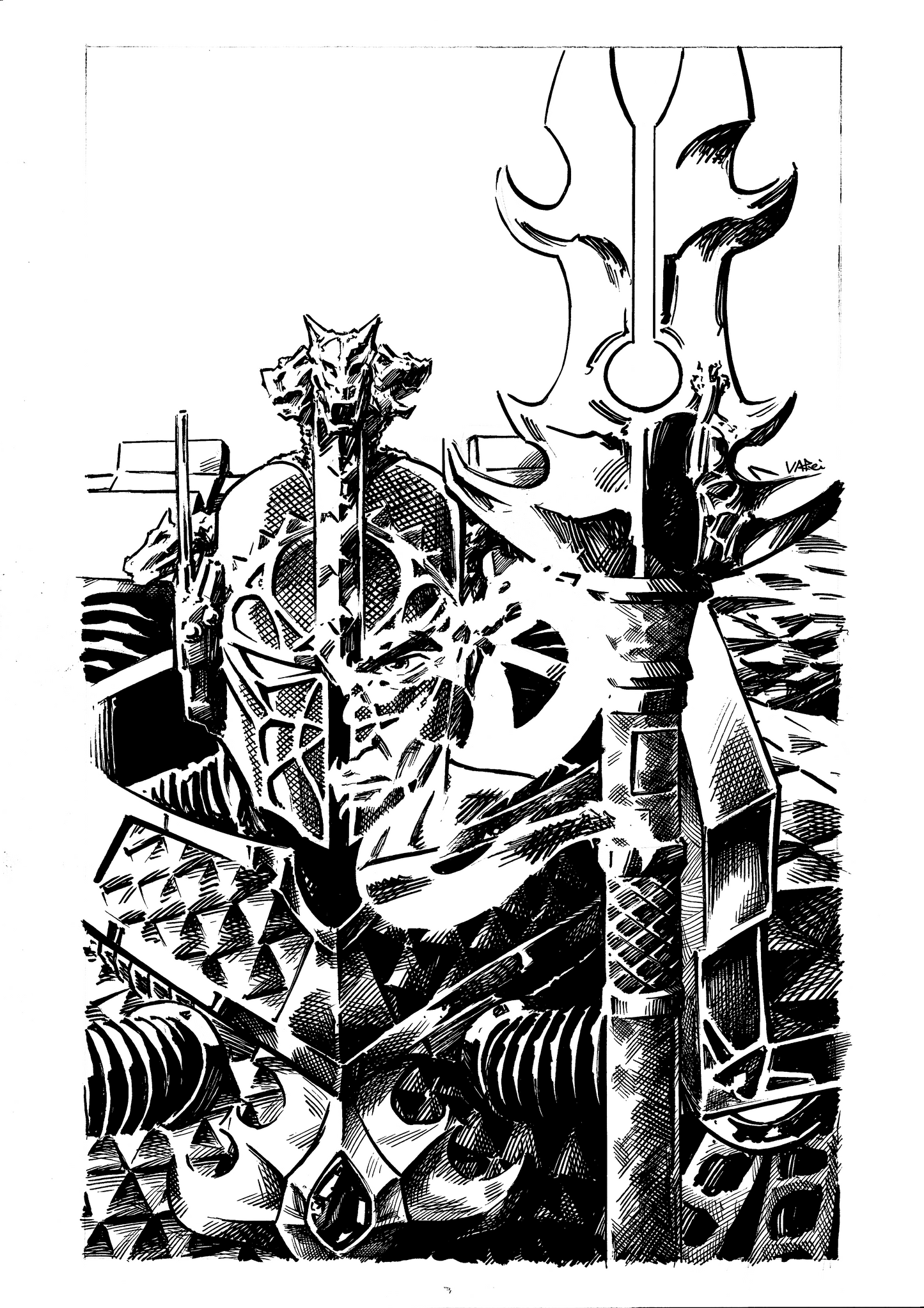 Head of the Hydra Black and White Print