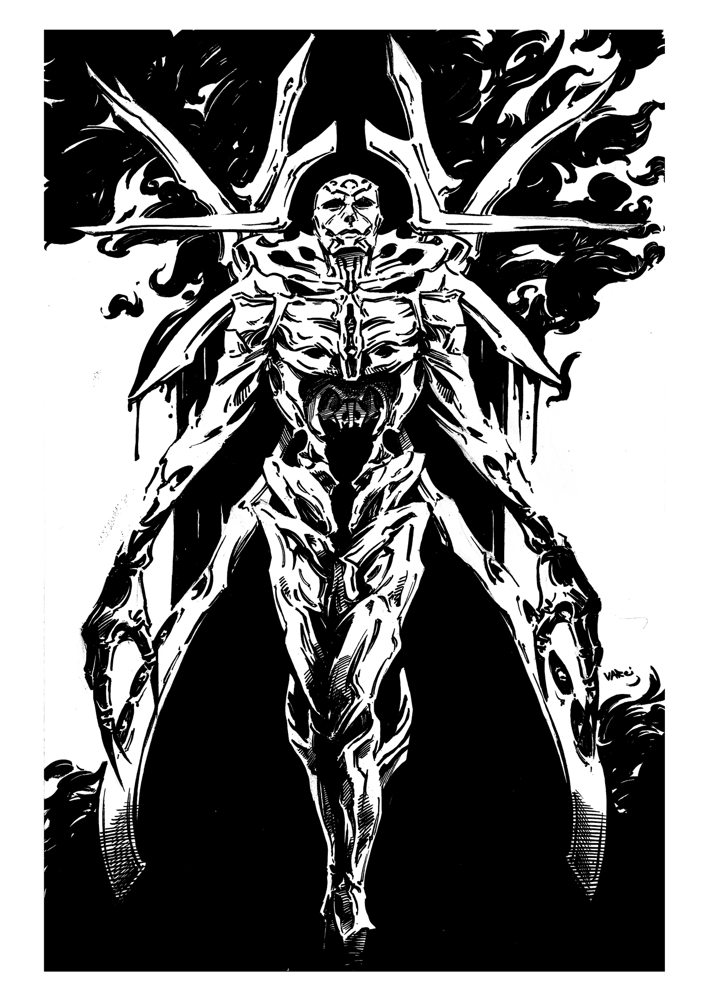 Hunhullus Black and White Print