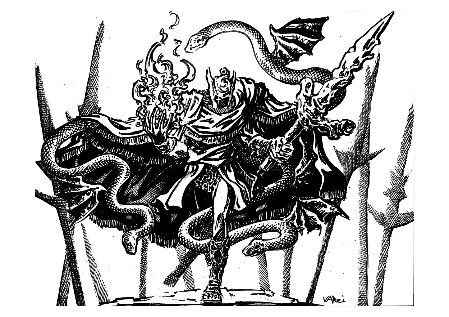 Messmer the Impaler Black and White Print