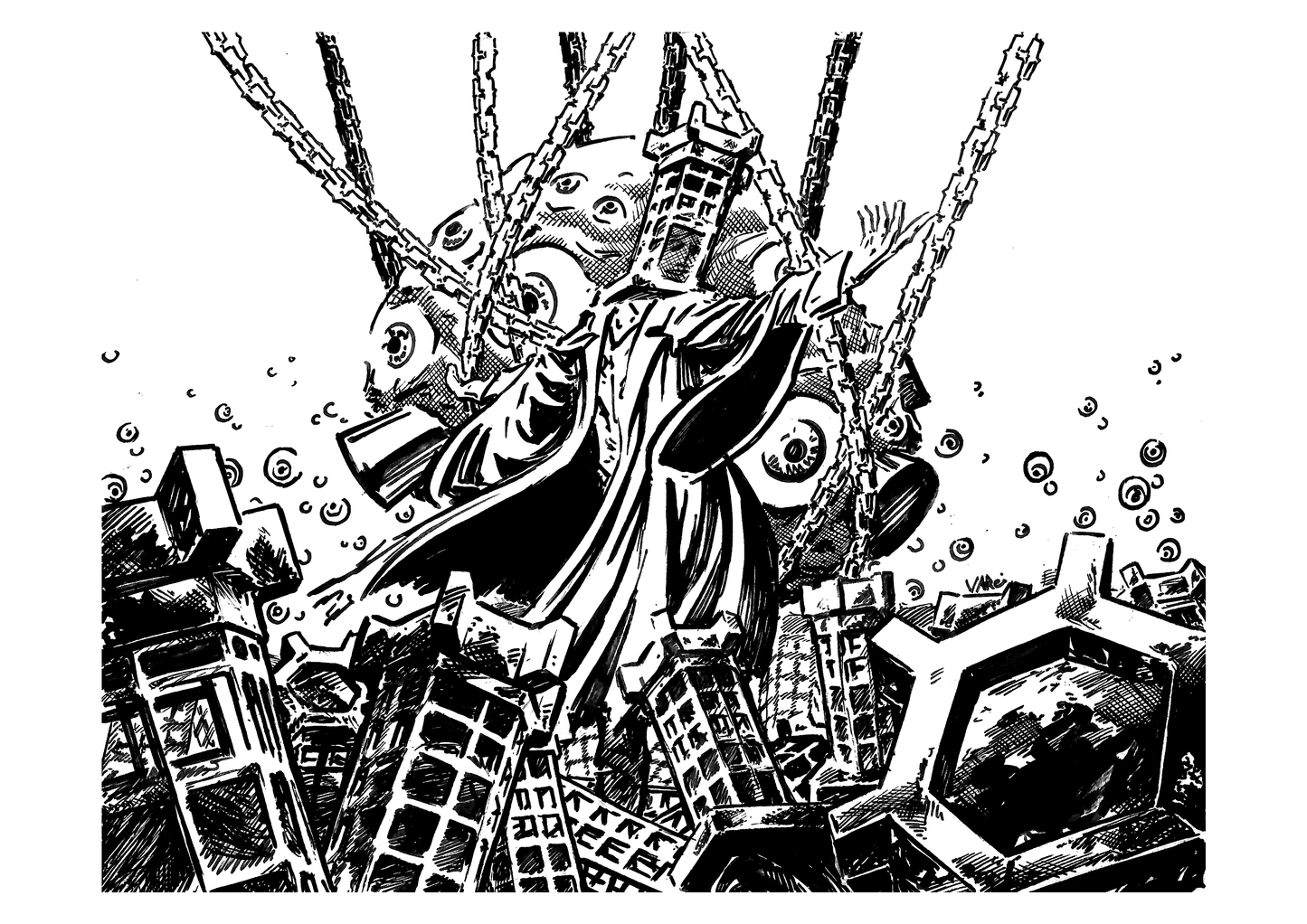 Micolash, Host of the Nightmare Black and White Print