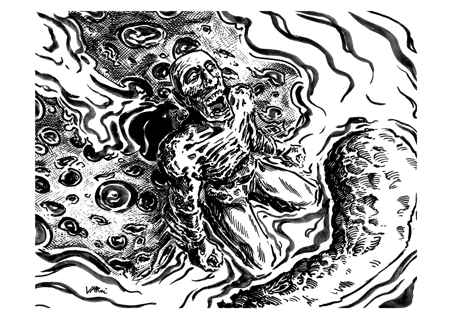 Orphan of Kos Black and White Print