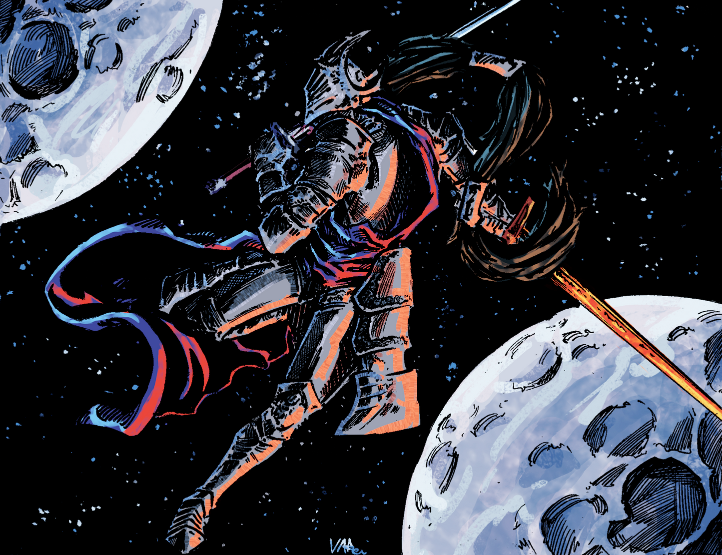 Rellana, Twin Moon Knight Color Print