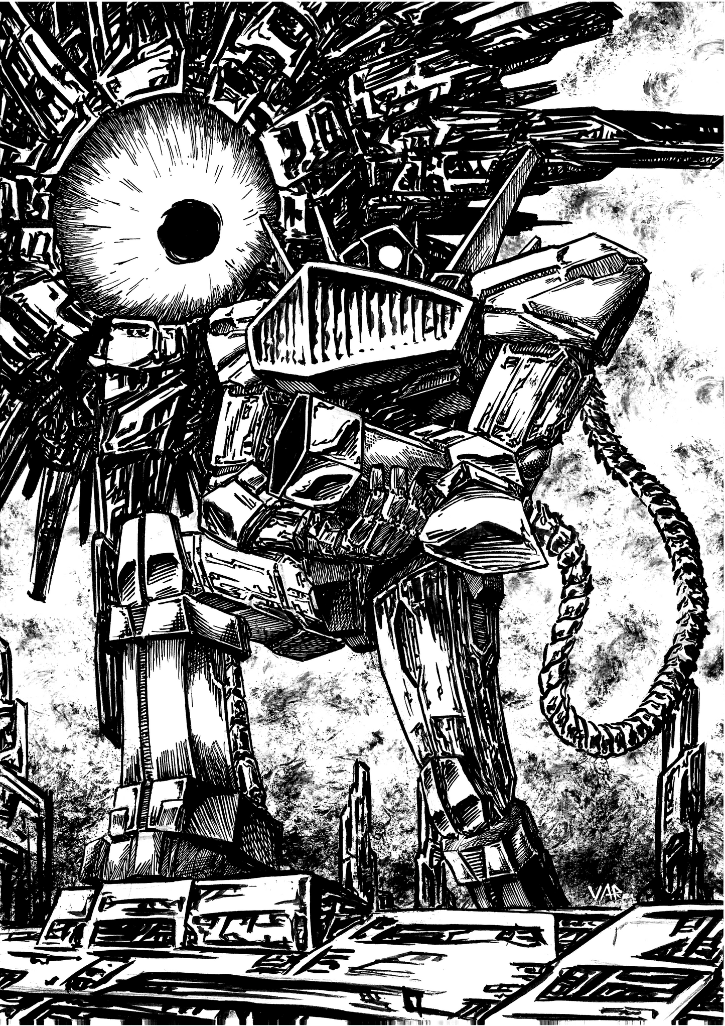 Shockwave Black and White Print