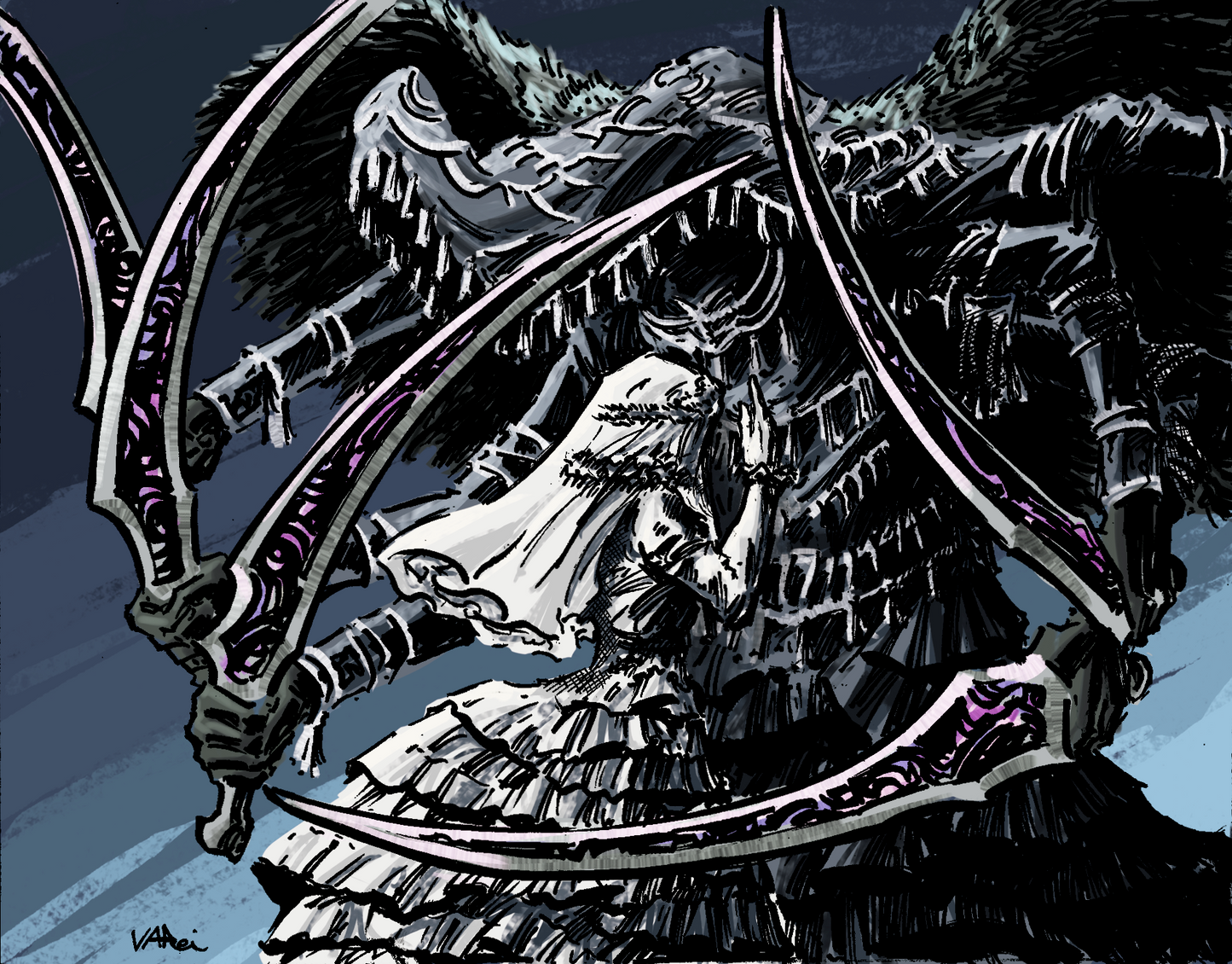 Queen Yharnam and Mergo's Wet Nurse Color Print
