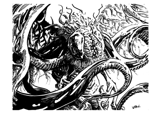 Ebrietas, Daughter of the Cosmos Black and White Print