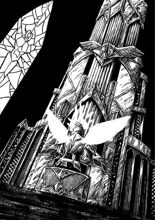 Judge of Hell Black and White Print