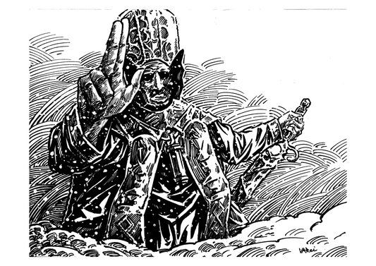 His Holiness Escribar Black and White Print