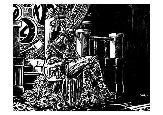 Lady Maria of the Astral Clocktower Black and White Print