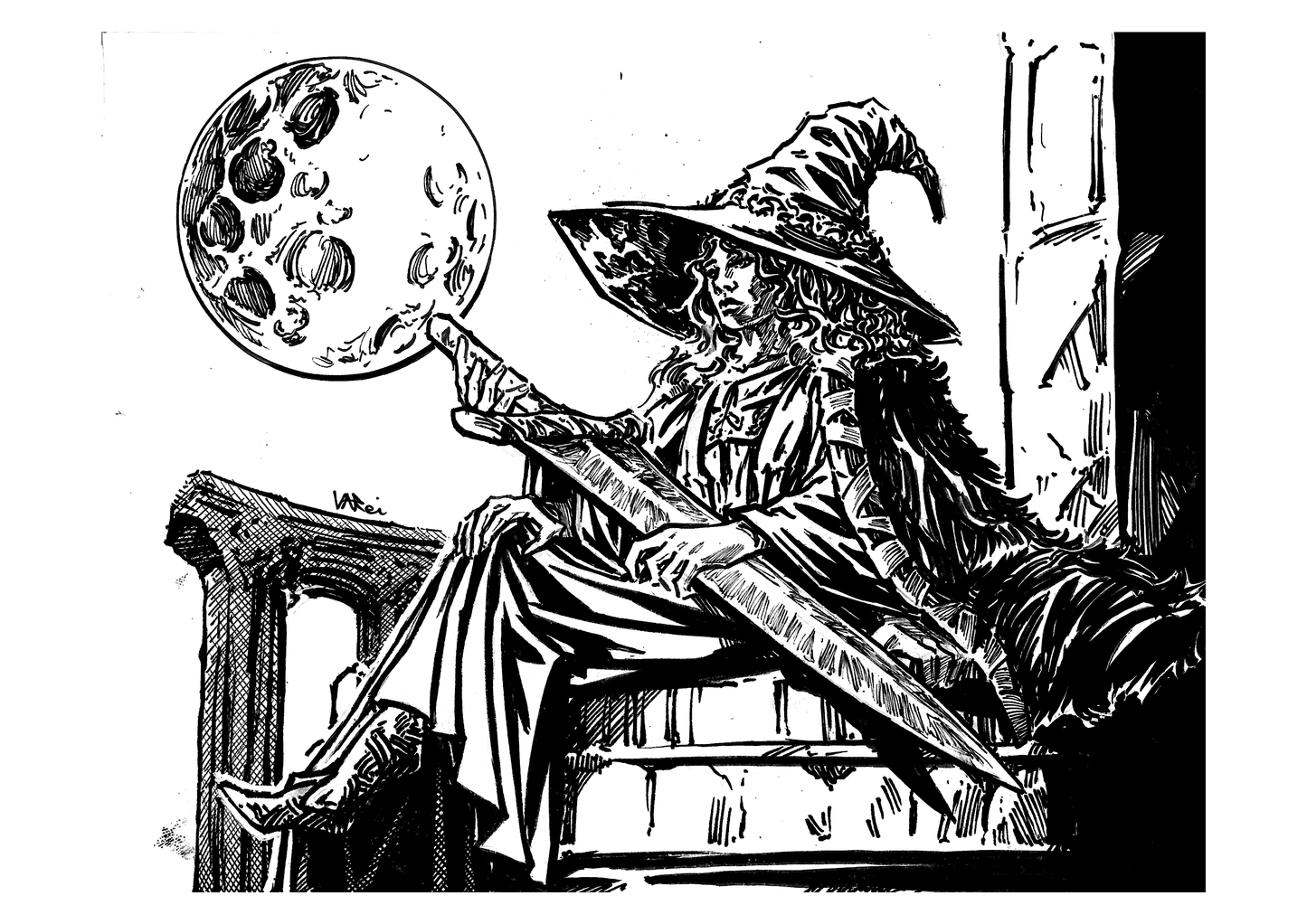 Lunar Princess Ranni Black and White Print