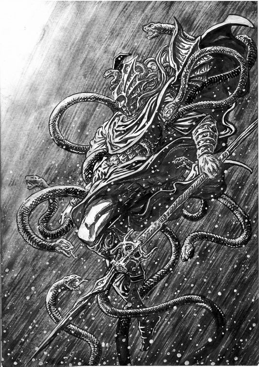 Abyssal Serpent Original Art