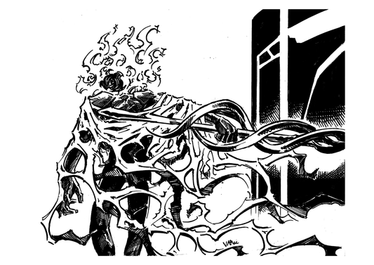 Midra, Lord of Frenzied Flame Black and White Print