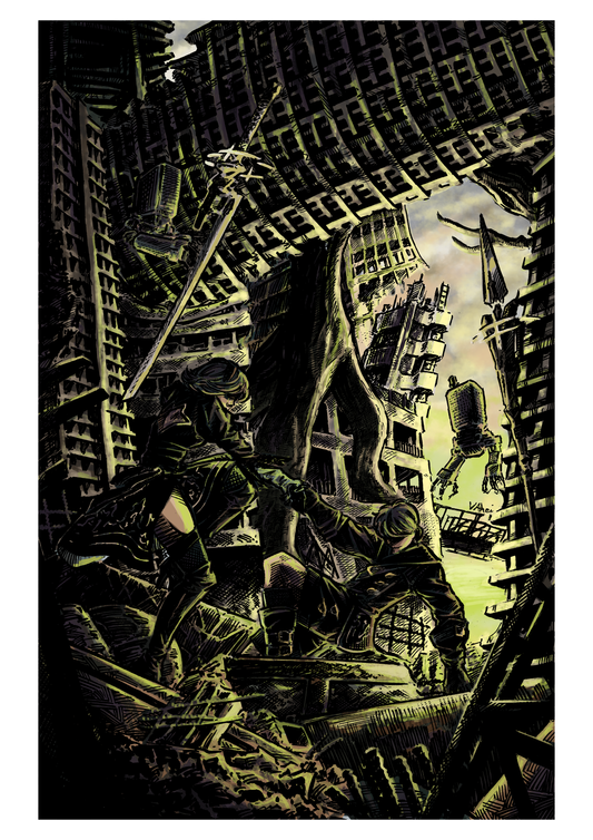 City Ruins Color Print