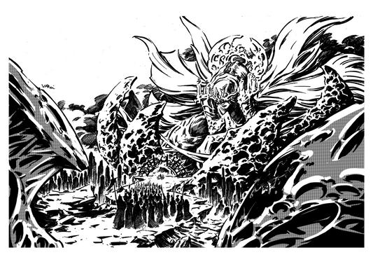 The Pilgrimage of Hath-Sathor Black and White Print