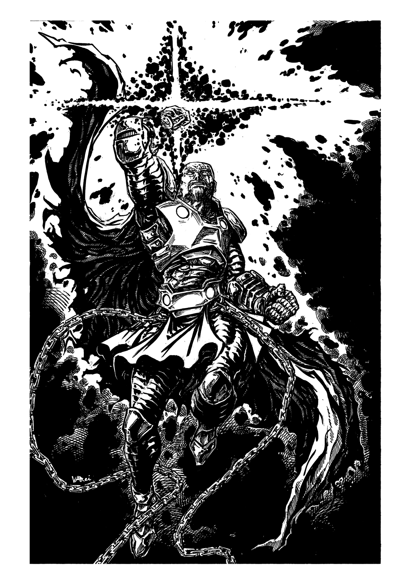 Spawnuary Villain 2 Black and White Print