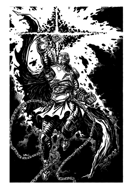 Spawnuary Villain 2 Black and White Print