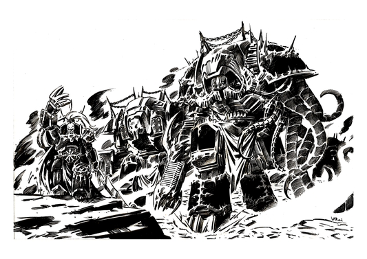 Titanomachy Black and White Print