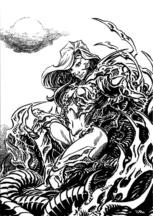 Witchblade Black and White Print